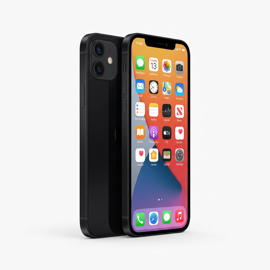 Apple iPhone 12 black front view